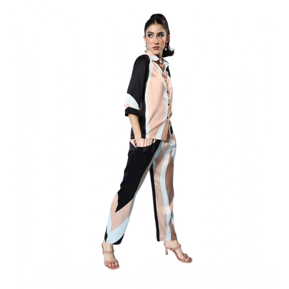 PID-65328-Women-s-Satin-Colour-Block-Long-Sleeves-Co-Ord-Set-Beige-Black-1-1000x1000-2.webp Women's Satin Colour Block Long Sleeves Co-Ord Set (Beige - Black) - Image 1